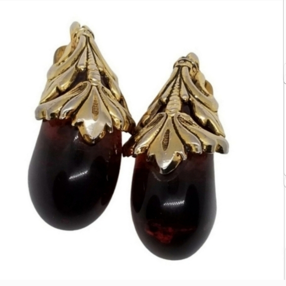 ISABEL CANOVAS FRENCH DESIGNER RARE VINTAGE CLIP ON STATEMENT EARRINGS - Picture 1 of 6